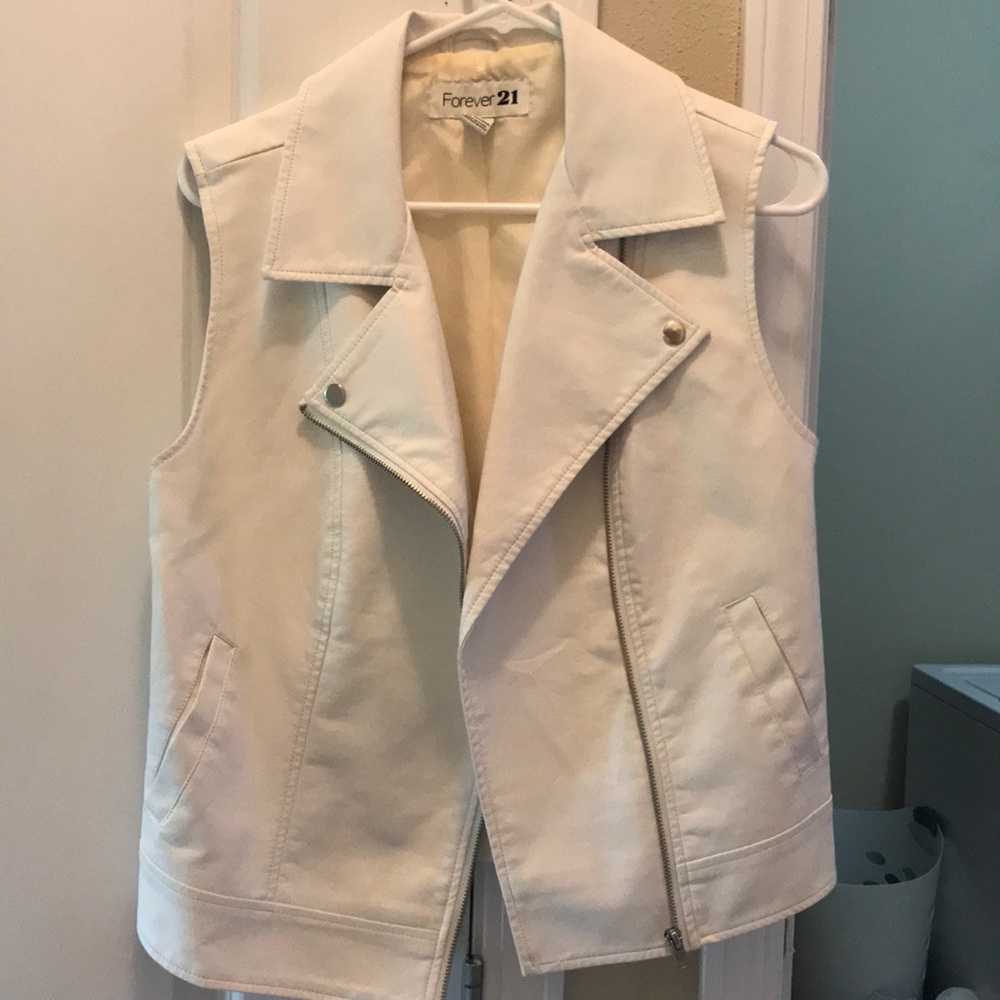White moto vest